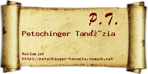 Petschinger Tanázia névjegykártya